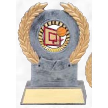 6 1/2" Silver Resin Award w/ 2" Epoxy Dome Insert (1st)