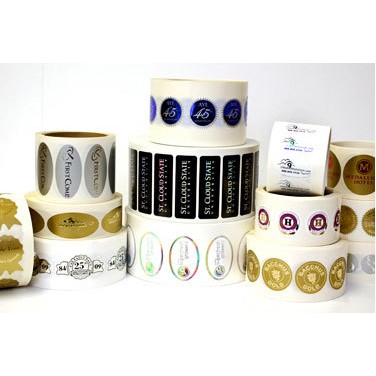 Blind Embossed Anniversary Ribbon Label (1 1/4"x2 3/8)