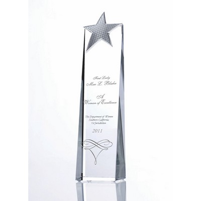 Platinum Star Optic Crystal Award (2¾"x 9¼")