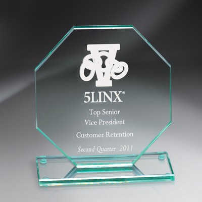 Premium Jade Glass Octagon on Base (Large)