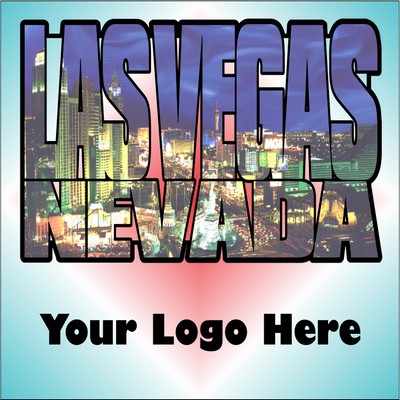 Las Vegas City Scape Metal Photo Magnet (2 1/2" Square)