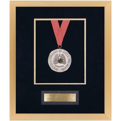 Designer Collection Metal Frame w/ Gold Metallic & Black Suede Mat/13"x15"