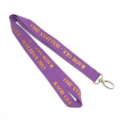 1/2" Wide Purple Polyester Lanyard (12 mm)