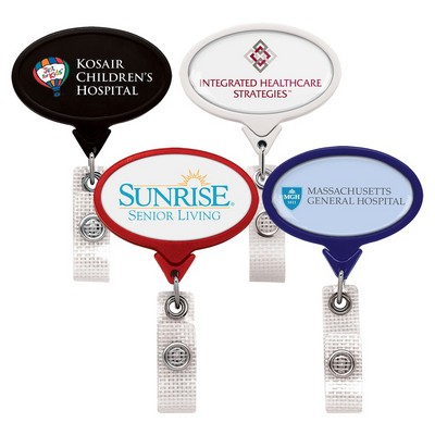 Jumbo Anti-Microbial Oval Retractable Badge Reel