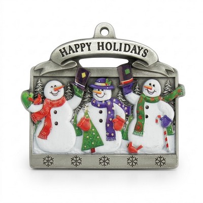 3D Gallery Print Collection Snowman Trio Mini Ornament