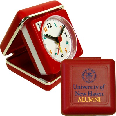 Closable Folding Travel Alarm Clock with Snooze (RED)