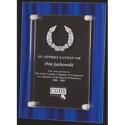 Blue Elegance Floating Acrylic Award Plaque M - 12'' h