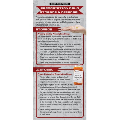 Prescription Drug Storage & Disposal Just the Facts Rack Card