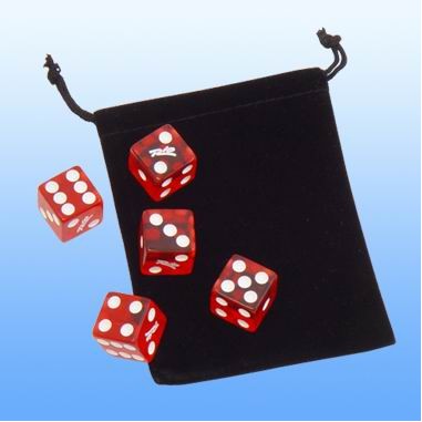 5 Dice in Velvet Pouch