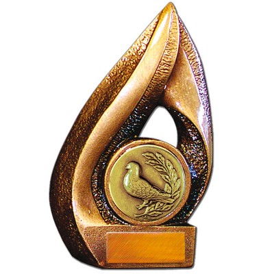 Stock Flame 7" Trophy with 2" Bird, Engraving Plate