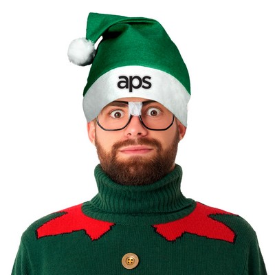 Green Felt Santa Hat(Silk Screened)