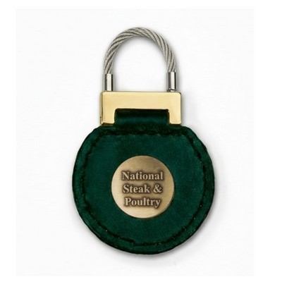 Eclipse Green 3/4" Continuity Leather Key Tag w/ Nickel Cable