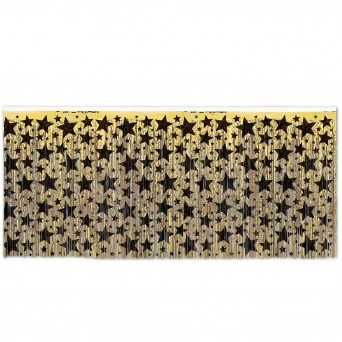 Gold & Black Metallic Table Skirts