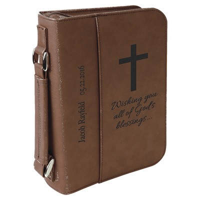 Leatherette Book/Bible Cover w/ Handle & Zipper