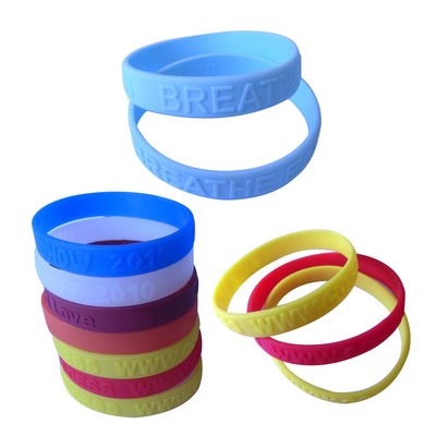 Embossed Silicone Custom Wristband - .5"w