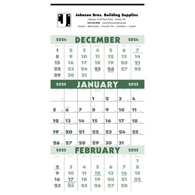 Triumph® Calendars 3-Month Planner (12 Sheet)