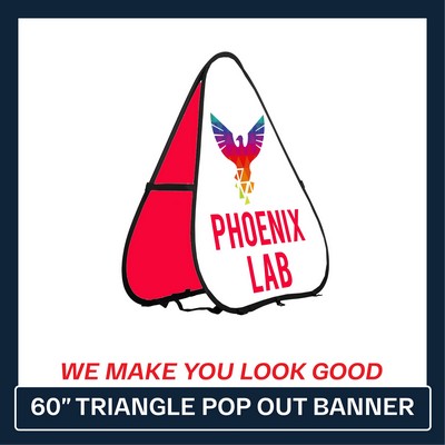 60" - Triangle Pop-Out Banner - 2 Sides Printed Full Color