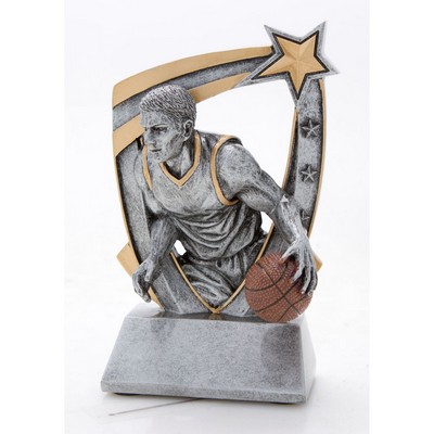 Male Basketball 3-D Star Resin - 6"
