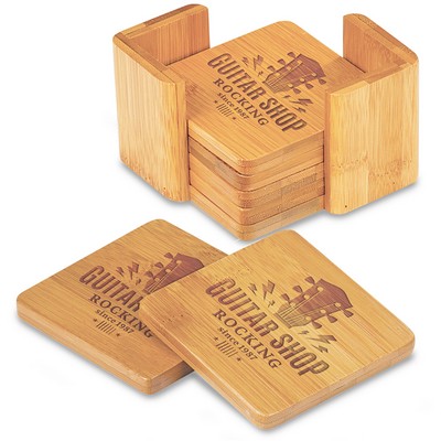 3¾" x 3¾" Bamboo 6-Coaster Set