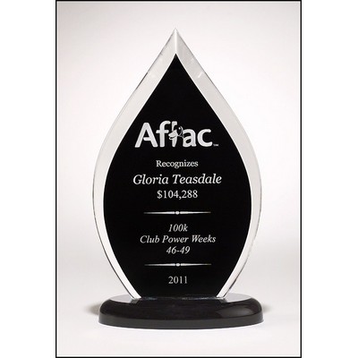 Flame Series Clear Acrylic Award w/Black Silk Screened Back (5.75"x 10")