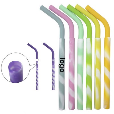 Striped Silicone Reusable Straw