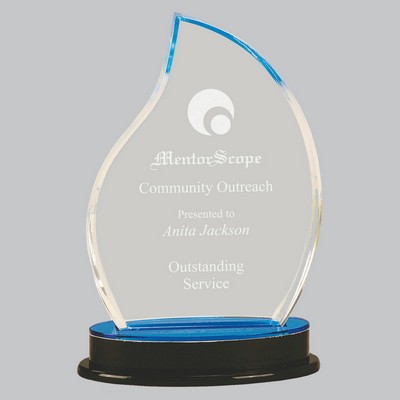 8 1/4" Blue Flame Impress Acrylic Award