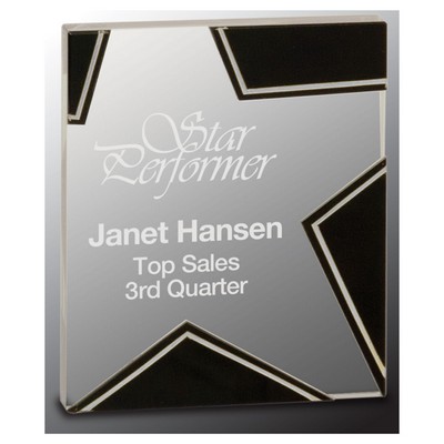 5 1/2" Silver and Black Star Glass