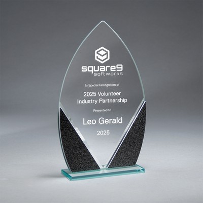 Promo Glass with Mirror and Texture Accent on Clear Base (Large)