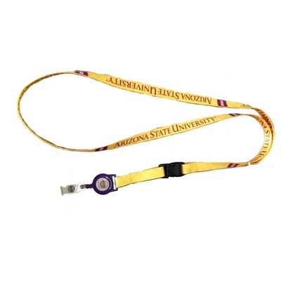 3/8" Full Color Sublimated Lanyard w/ Sewn In Badge Reel Set