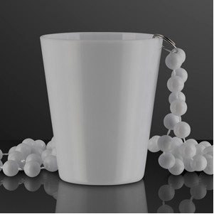 White Shot Glass Bead Necklace 1.5 oz. (NON-Light Up) - BLANK