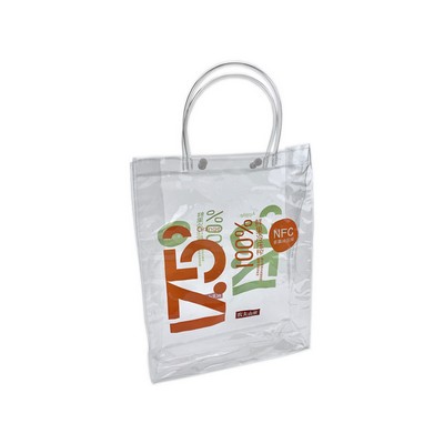 Clear Heat Sealed PVC Tote Bag With Sealed Tube Handle