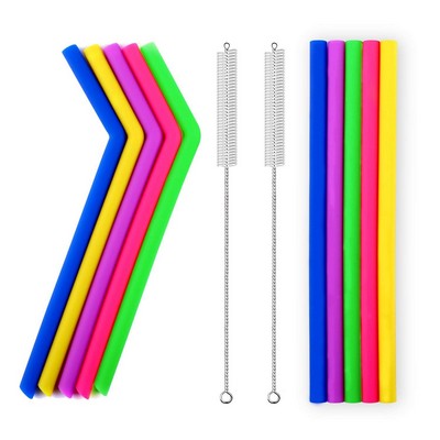 Colorful Silicone Drinking Straws - Reusable & BPA-Free