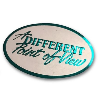 Oval Embossed & Foil Hot Stamped Label (7/8"x1½")