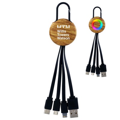 Wood Grain Clip 3" 1 Charging Cable