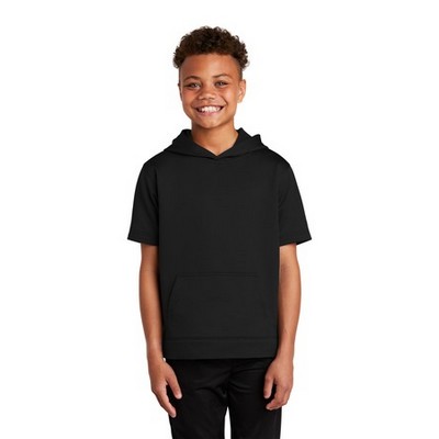 Sport-Tek ® Youth Sport-Wick ® Fleece Short Sleeve Hooded Pullover.
