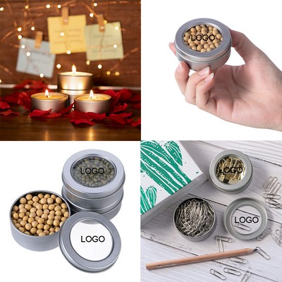 Silver Candle Storage Tin