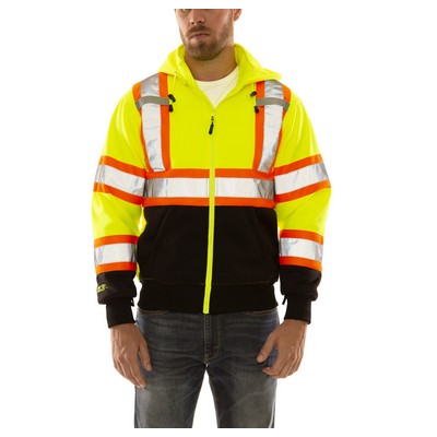 Job Sight™ Fluorescent Lime Green Polyester X-Back Sweatshirt