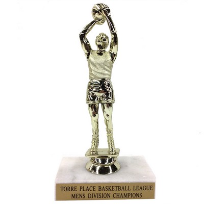 6 ½" Male Basketball Trophy w/Marble Base