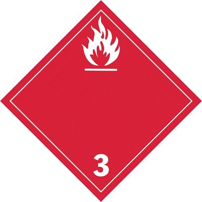 IATA Flammable Liquids, Vinyl Labels - 4" x 4"