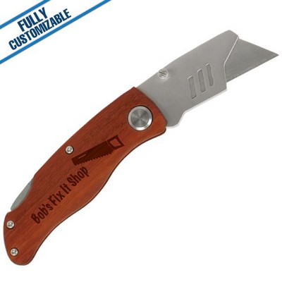 Wood Handle Utility Knife (4")