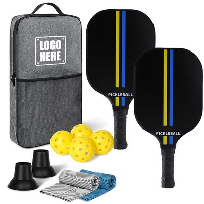 Full Carbon Fiber Pickleball Paddle Set in a Pouch