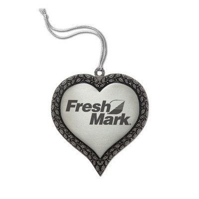 Retail Design Ornament - Holly Heart (Full Size Pewter)