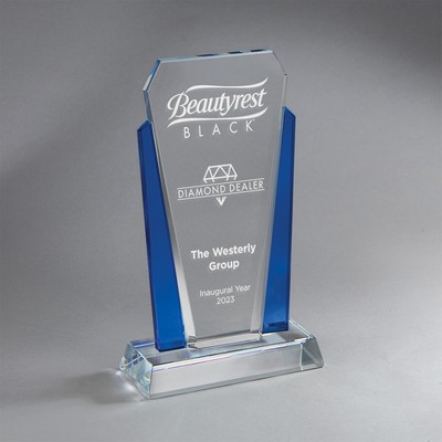 Blue Accent Clear Center Crystal (6"x9.75"x2.375")