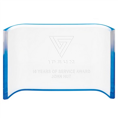 Blue Acrylic Crescent Award
