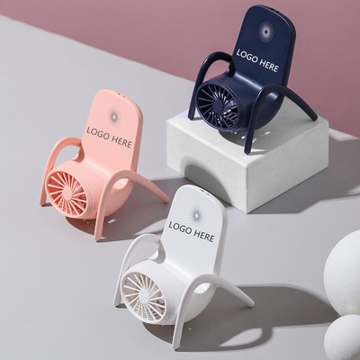 Mini USB Fan w/Mobile Phone Holder and Night Light