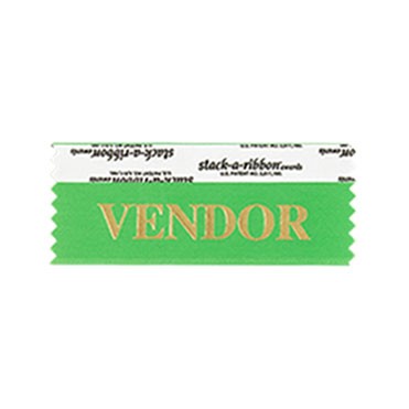 Vendor Stk A Rbn Green Ribbon Gold Imprint