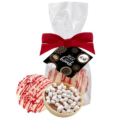 New Years Mega Hot Chocolate Bomb Mug Stuffer - White Chocolate Peppermint