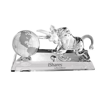 Crystal Bull & Globe Set