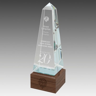 Obelisk Sierra Glass with Walnut Base