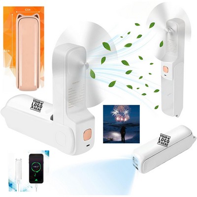 3" 1 Portable Personal Fan with Power Bank and Flashlight